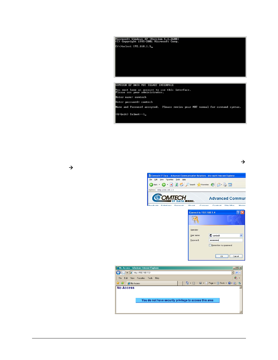 3 web server interface access | Comtech EF Data MBT-5003 User Manual | Page 62 / 98