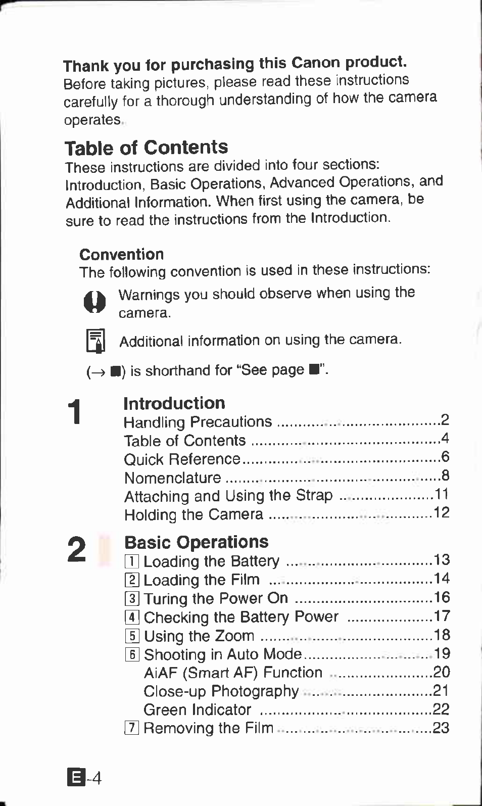 Canon ZOOM76 User Manual | Page 2 / 40