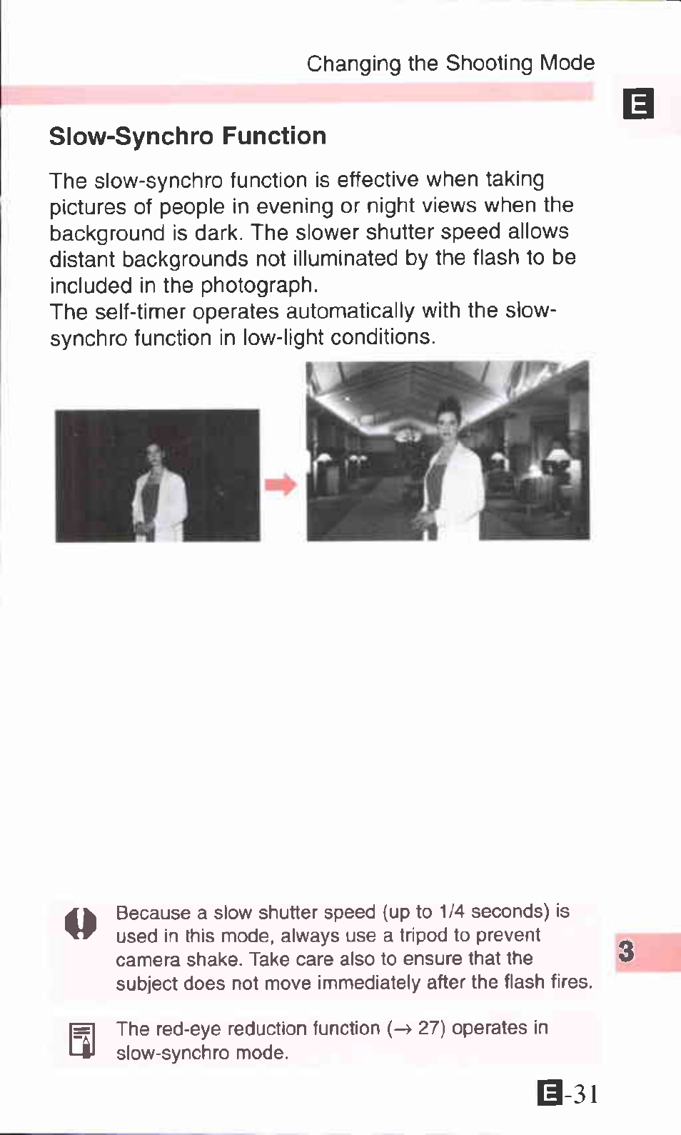 Slow-synchro function | Canon ZOOM76 User Manual | Page 29 / 40