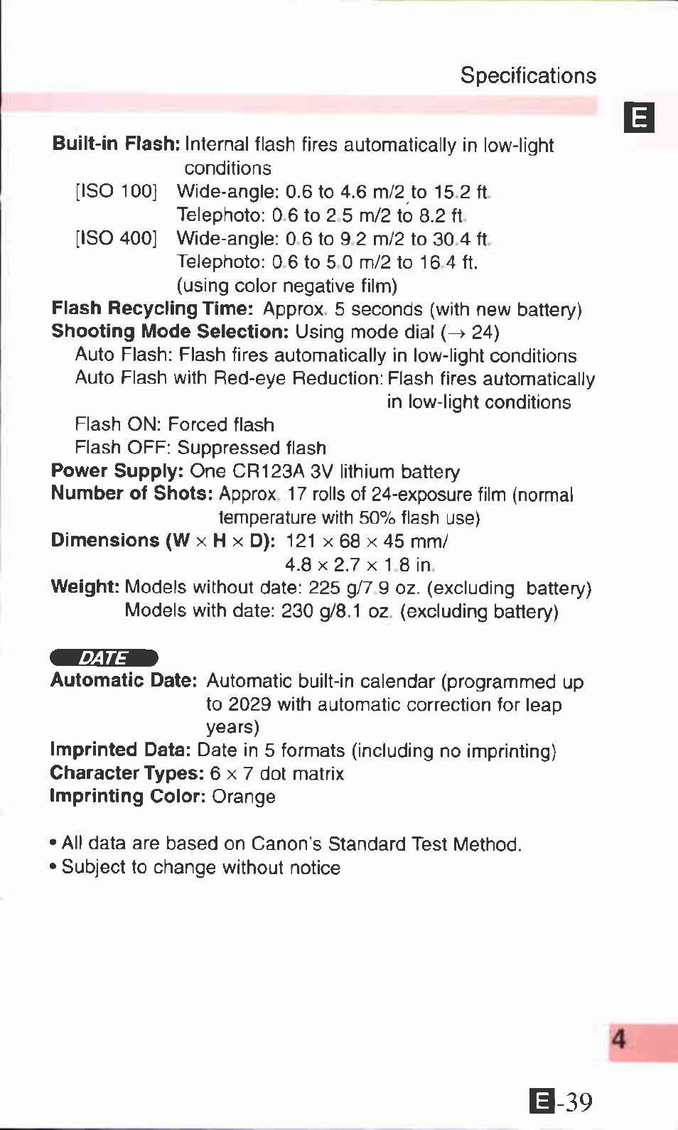 Canon ZOOM76 User Manual | Page 37 / 40