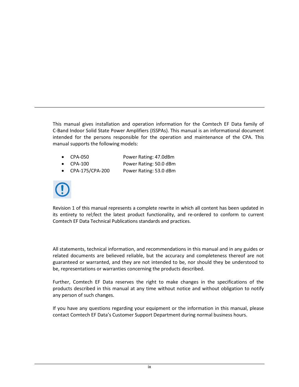 Preface, About this manual, Disclaimer | Comtech EF Data CPA User Manual | Page 11 / 138