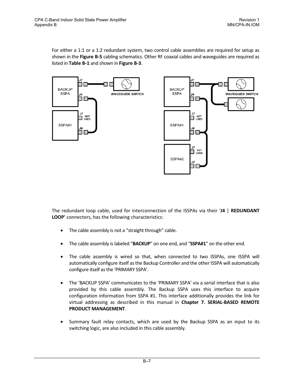 B.2.2 redundancy kit control cabling | Comtech EF Data CPA User Manual | Page 129 / 138