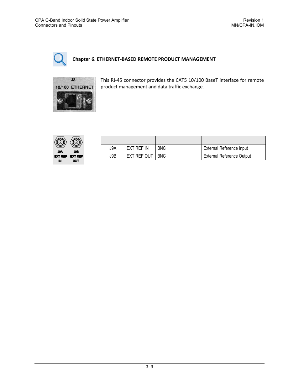 6 j8 | 10/100 ethernet connector | Comtech EF Data CPA User Manual | Page 43 / 138