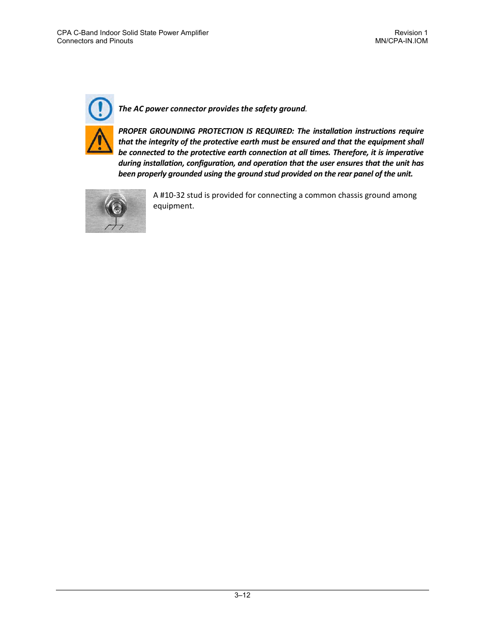 3 chassis ground connector | Comtech EF Data CPA User Manual | Page 46 / 138