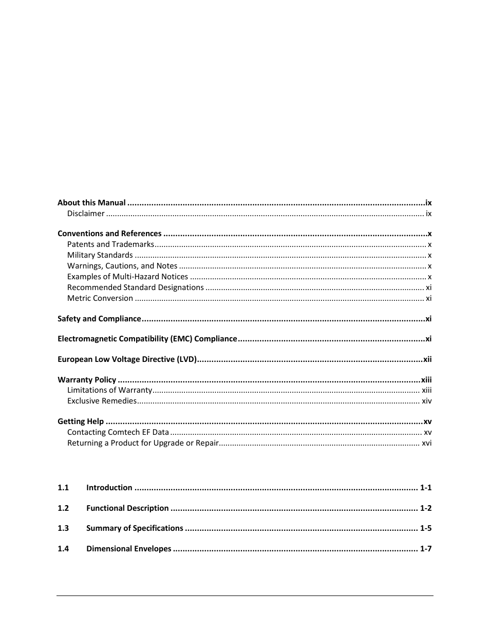 Comtech EF Data CPA User Manual | Page 5 / 138