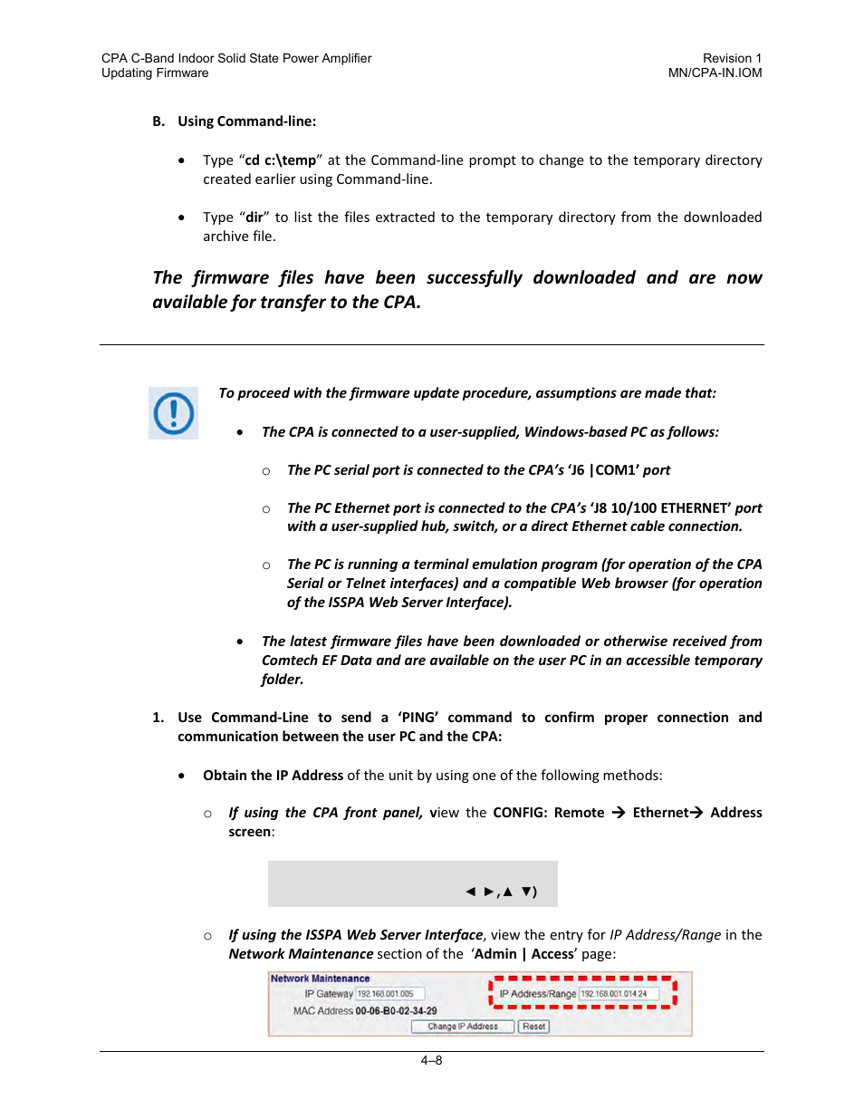 4 performing the ftp upload procedure | Comtech EF Data CPA User Manual | Page 54 / 138