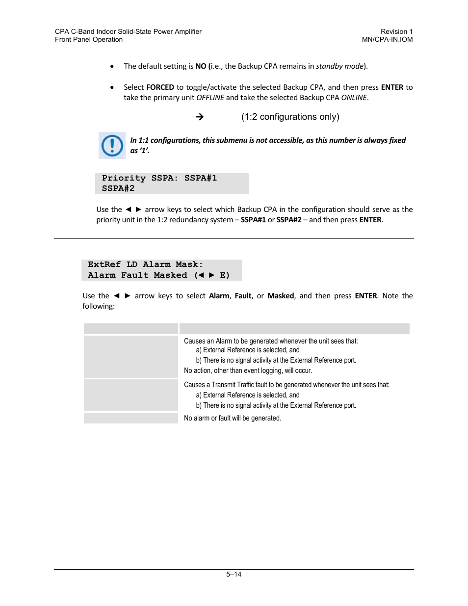 5 config: extref (external reference) | Comtech EF Data CPA User Manual | Page 70 / 138