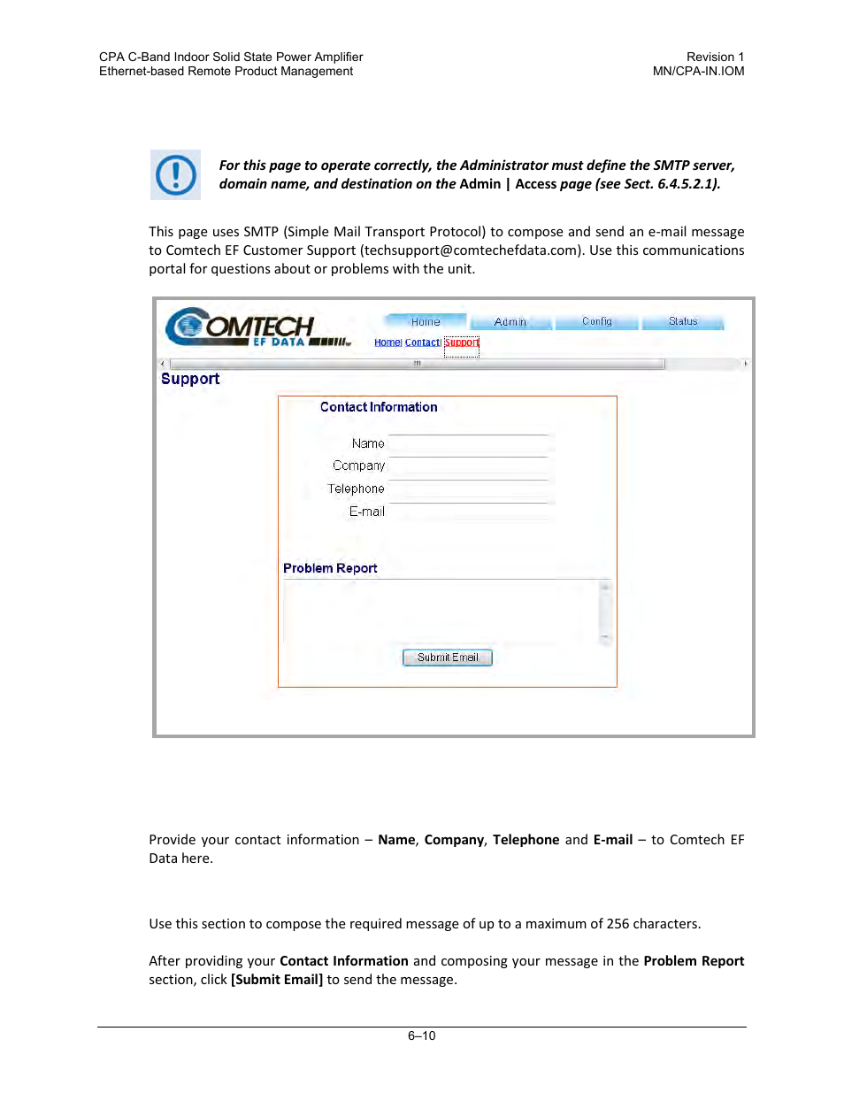 3 home | support | Comtech EF Data CPA User Manual | Page 86 / 138