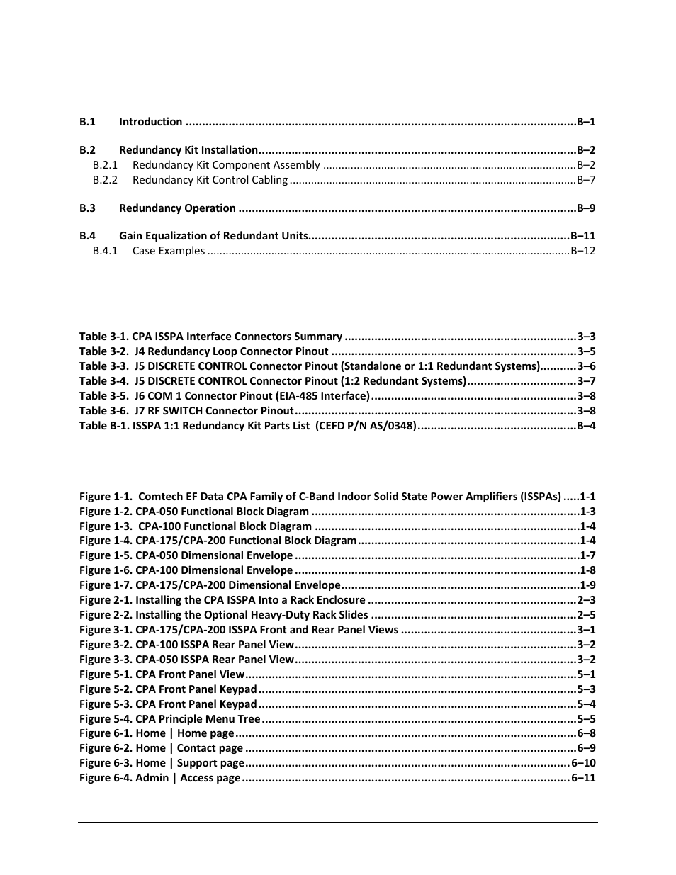 Tables, Figures | Comtech EF Data CPA User Manual | Page 9 / 138