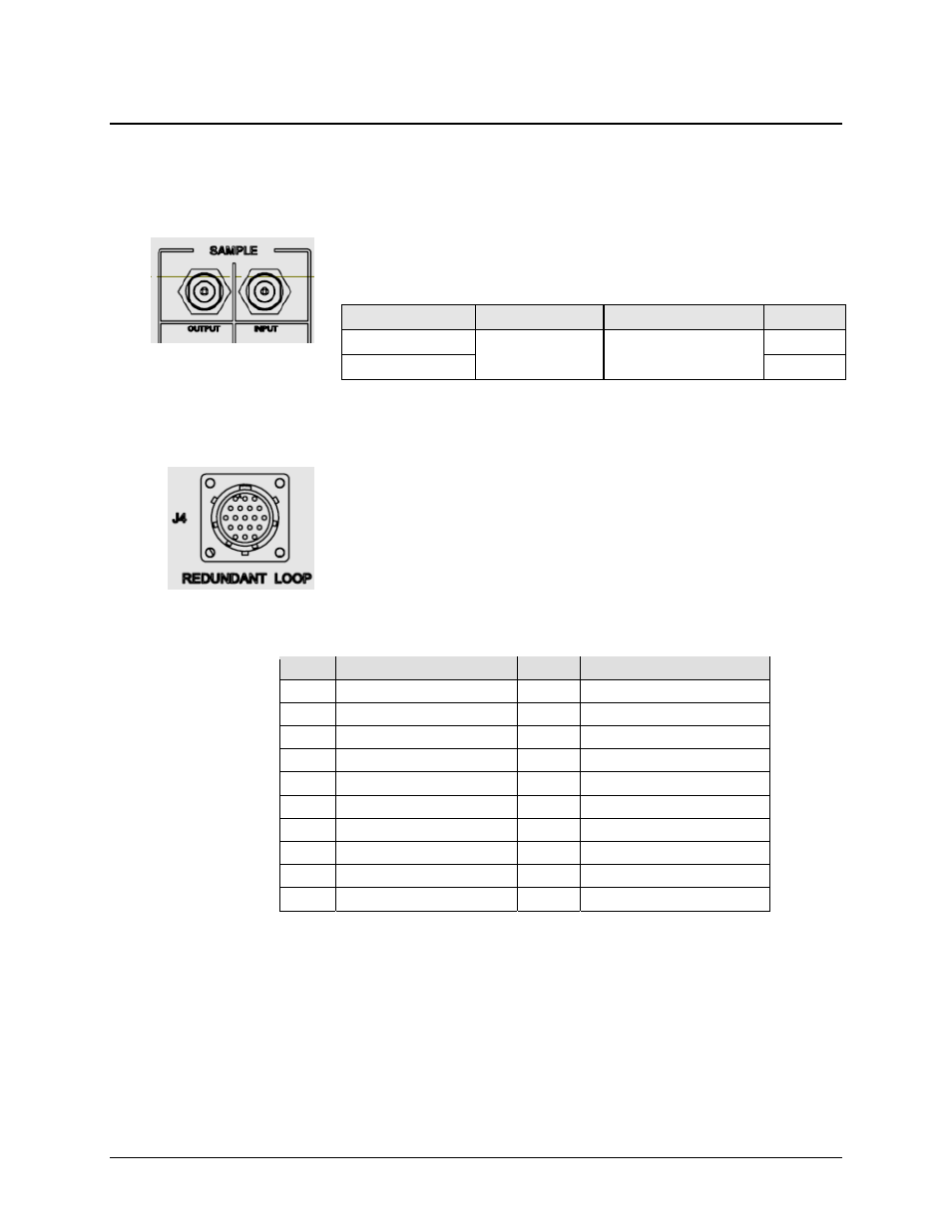3 utility connections, 1 sample port connectors (front panel), 2 j4 redundant loop connector | Comtech EF Data KPA User Manual | Page 36 / 128