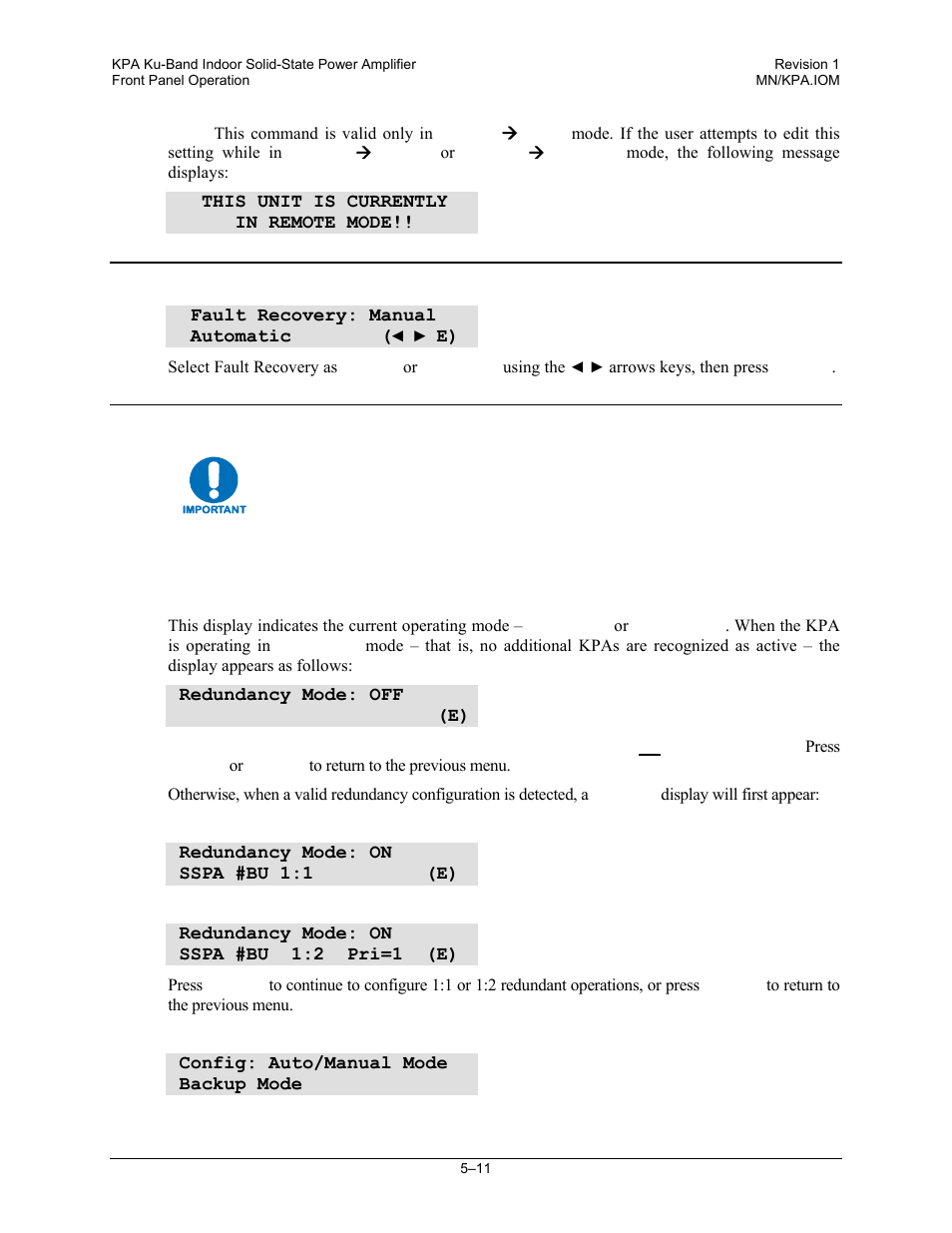 3 config: fltrec (fault recovery) menu branches, 4 config: redundancy menu branches | Comtech EF Data KPA User Manual | Page 55 / 128