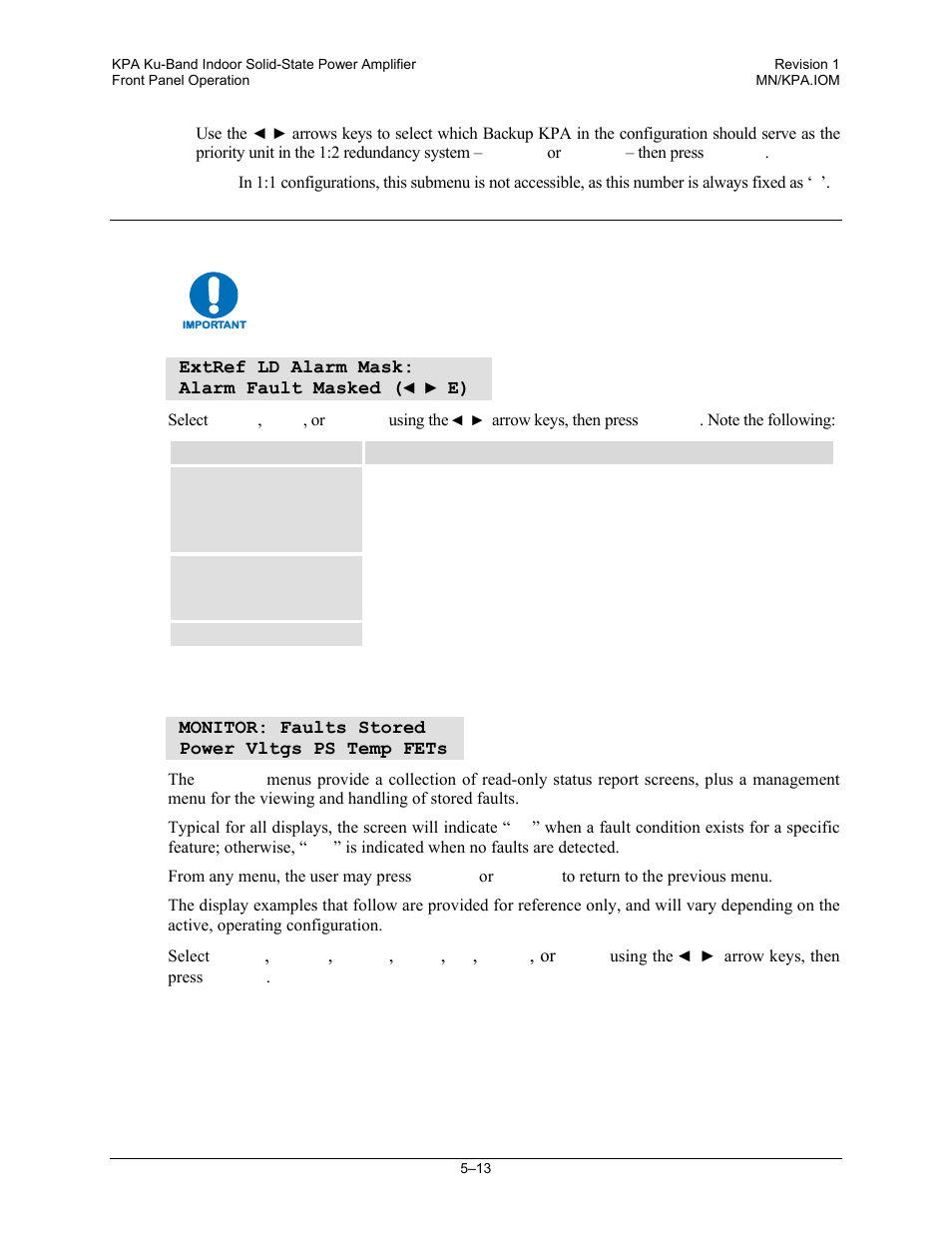 5 config: extref (external reference), 2 select: monitor | Comtech EF Data KPA User Manual | Page 57 / 128