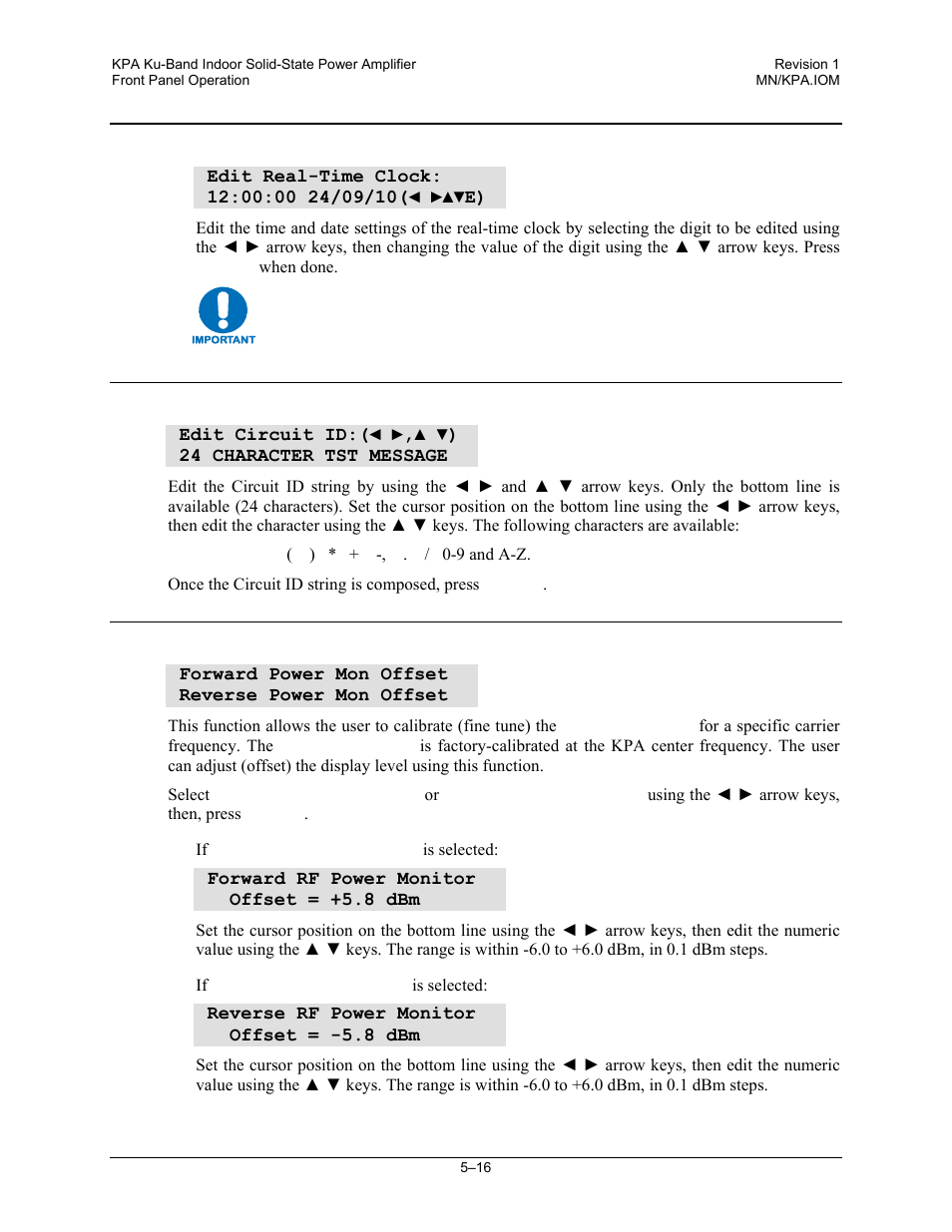 1 utility: date/time, 2 utility: cid (circuit id), 3 utility: powermon | Comtech EF Data KPA User Manual | Page 60 / 128