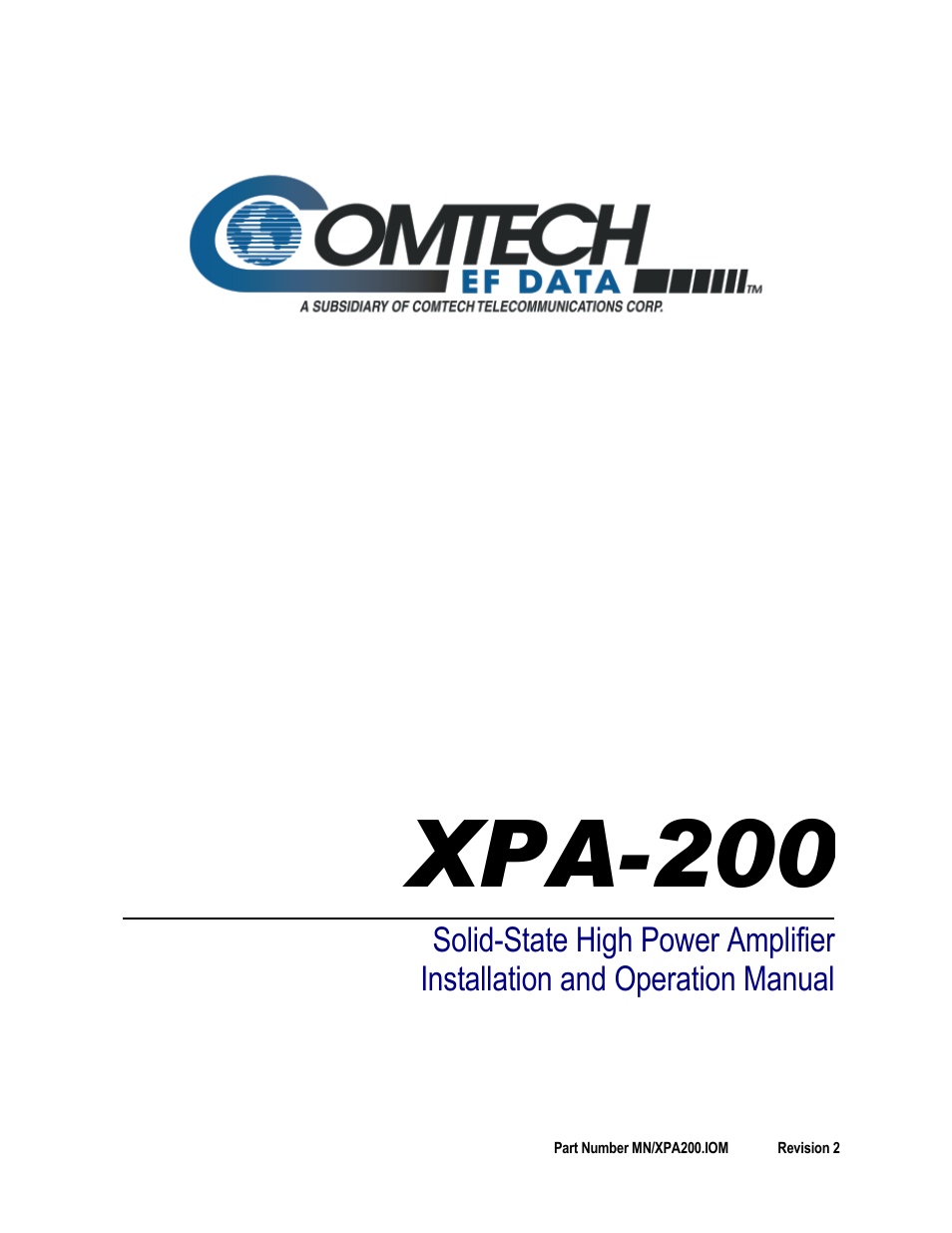 Comtech EF Data XPA-200 User Manual | 96 pages