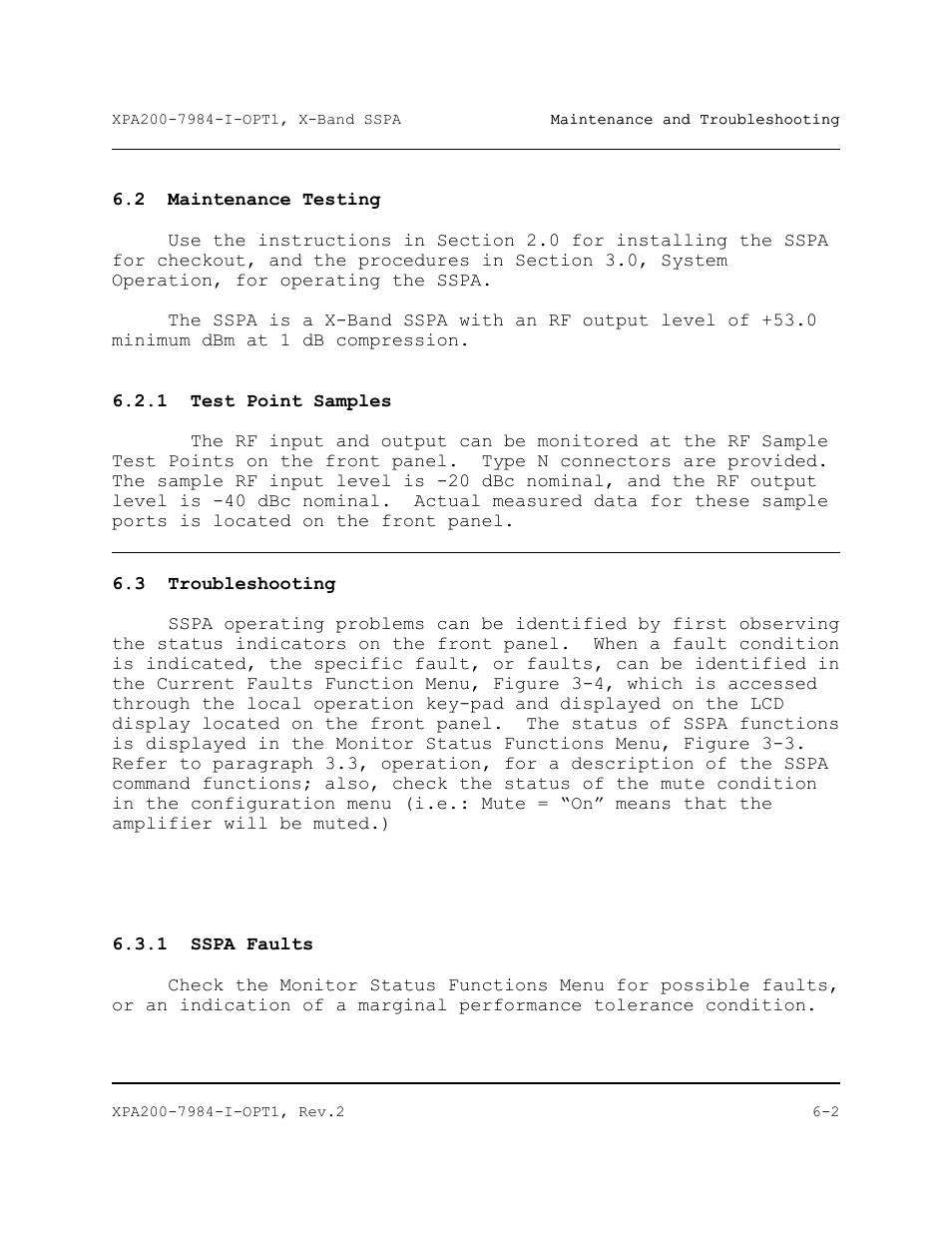 Maintenance testing, Toubleshooting | Comtech EF Data XPA-200 User Manual | Page 74 / 96