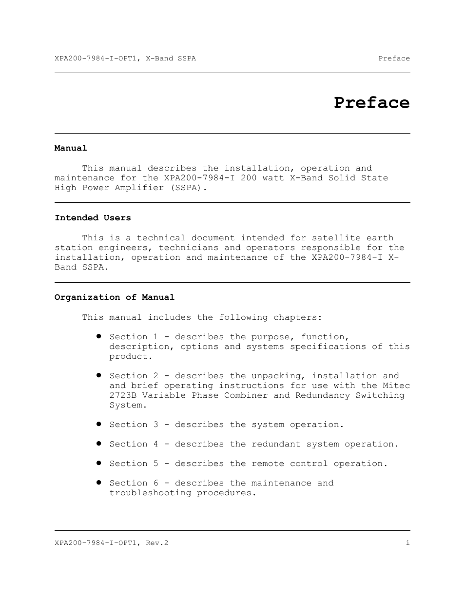 Preface | Comtech EF Data XPA-200 User Manual | Page 9 / 96