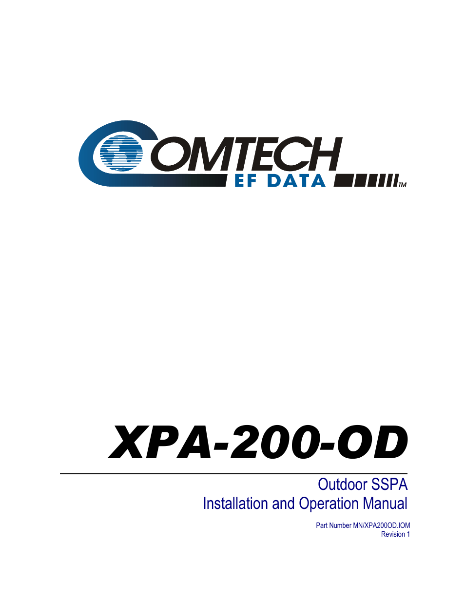 Comtech EF Data XPA-200-OD User Manual | 30 pages