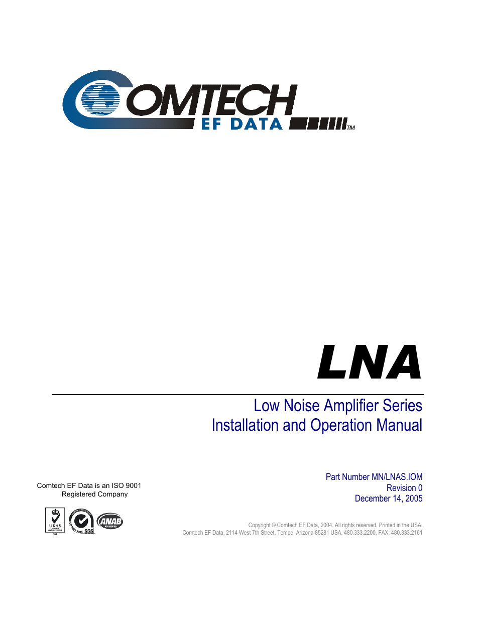 Comtech EF Data LNA User Manual | Page 5 / 24