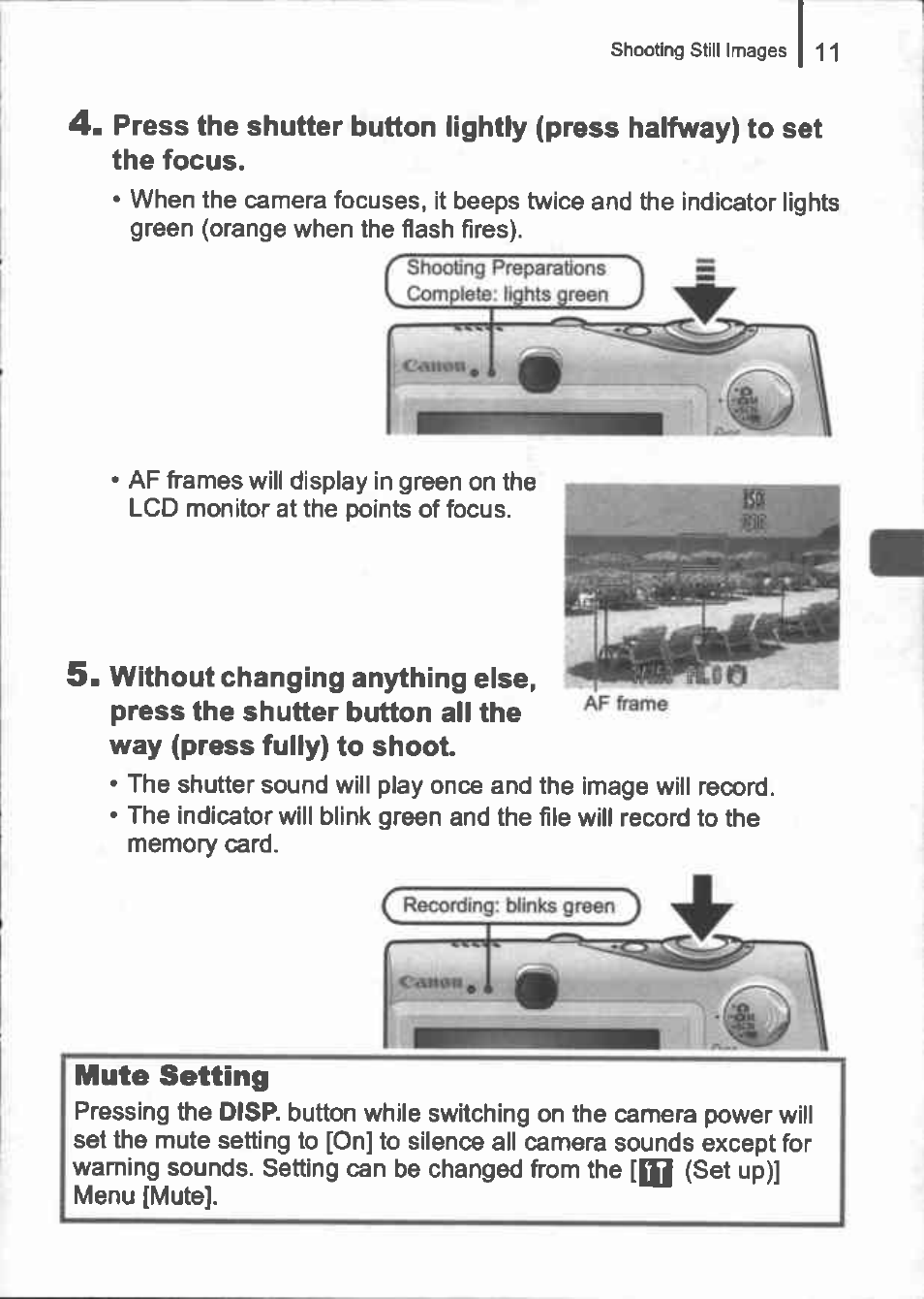 Mute setting | Canon IXUS 960 IS User Manual | Page 13 / 36