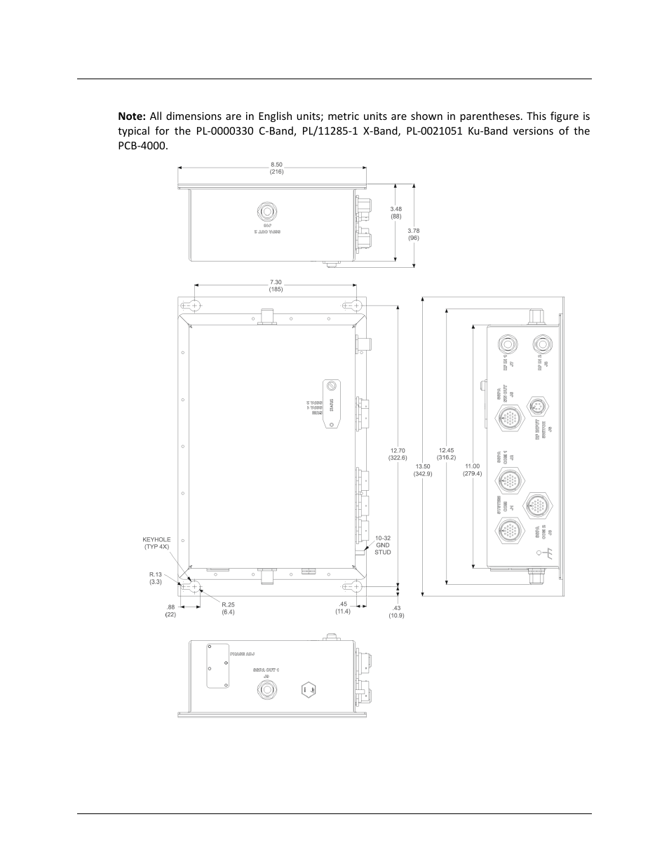 4 dimensional envelope | Comtech EF Data PCB-4000 User Manual | Page 20 / 88
