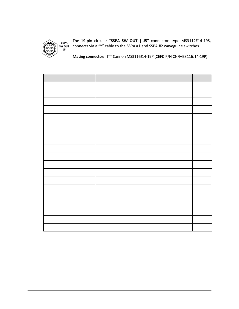 3 “sspa sw out | j5” connector | Comtech EF Data PCB-4000 User Manual | Page 25 / 88