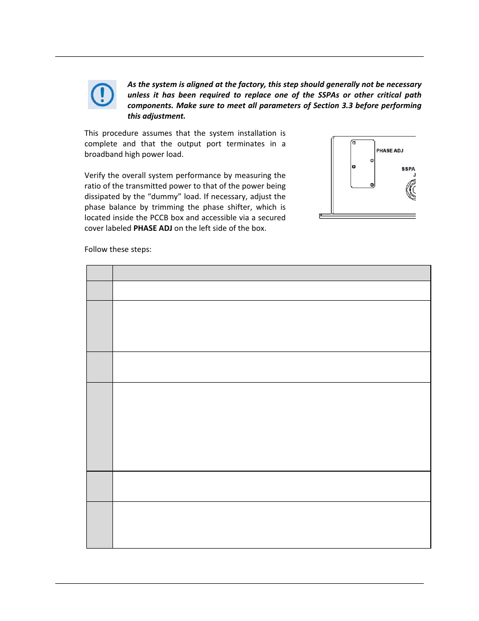 6 phase alignment | Comtech EF Data PCB-4000 User Manual | Page 37 / 88