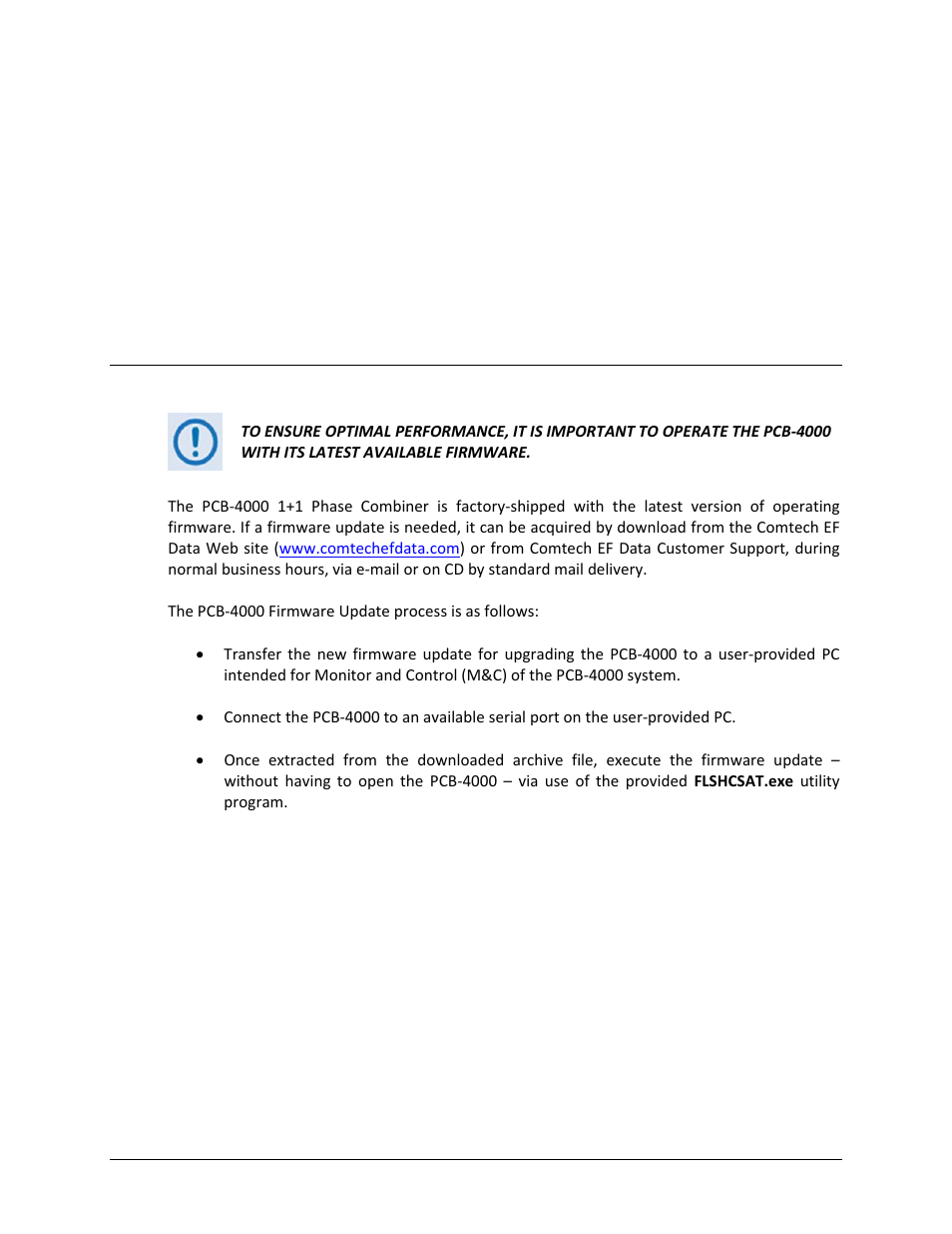 Chapter 4. updating firmware, 1 updating firmware via the internet | Comtech EF Data PCB-4000 User Manual | Page 39 / 88