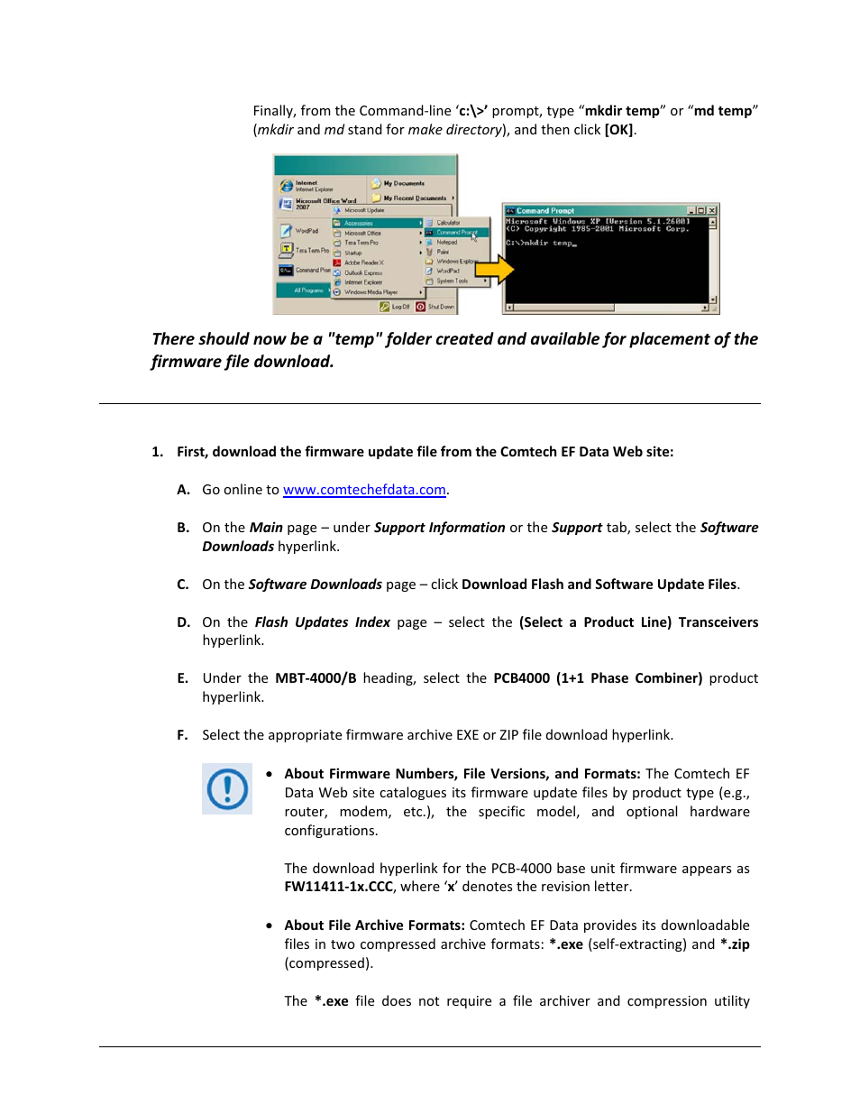 3 downloading and extracting the firmware update | Comtech EF Data PCB-4000 User Manual | Page 43 / 88