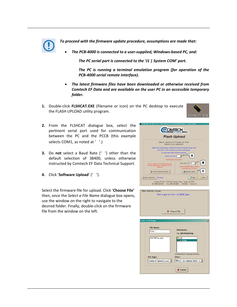 4 performing the automated ftp upload procedure | Comtech EF Data PCB-4000 User Manual | Page 46 / 88