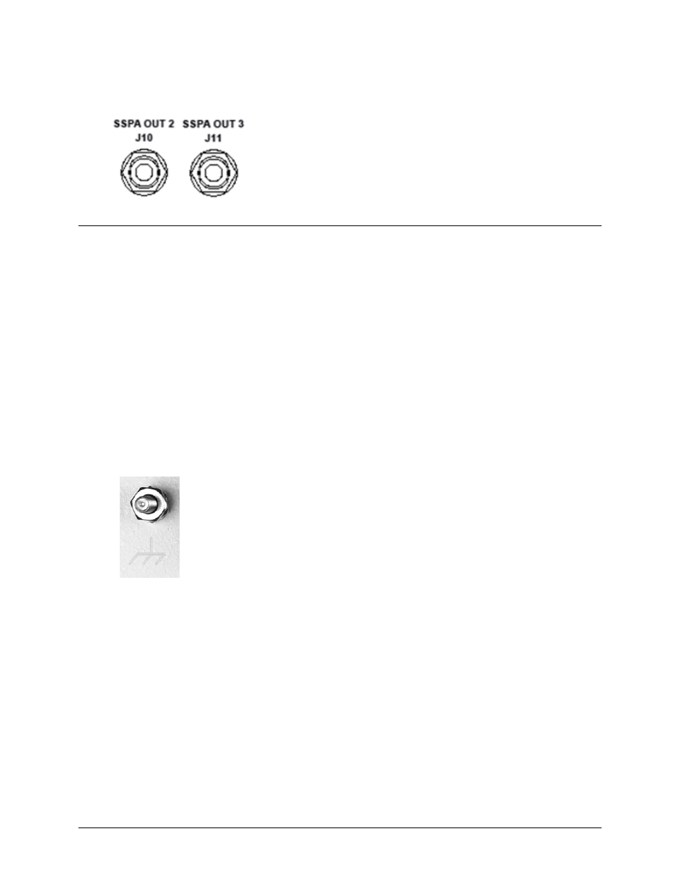 3 sspa out 2 j10, sspa out 3 j11 connectors, 4 power and ground interfaces, 1 ac power | 2 ground connector | Comtech EF Data PCB-4300 User Manual | Page 29 / 92
