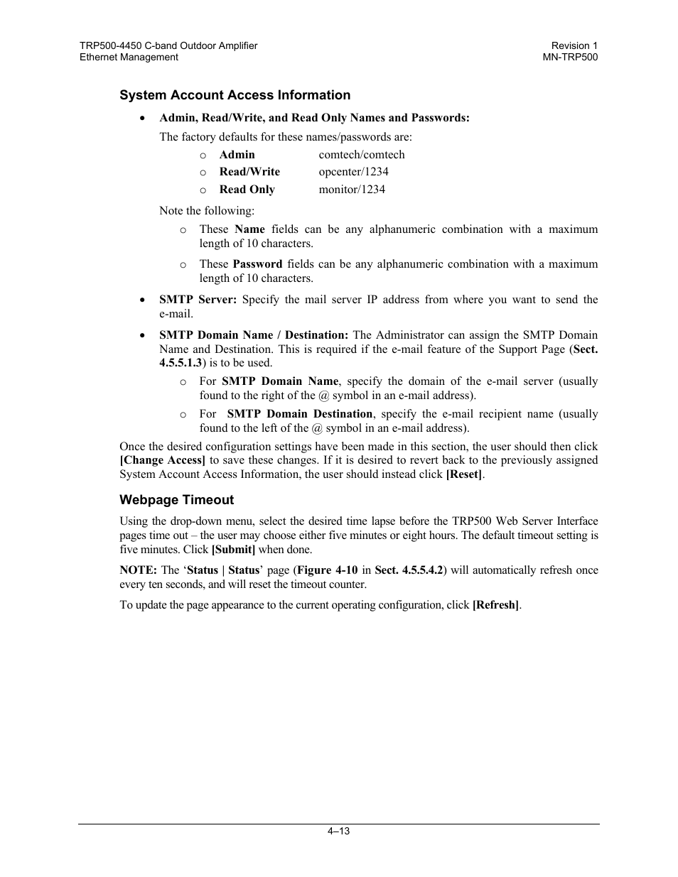 Comtech EF Data TRP500 User Manual | Page 49 / 100