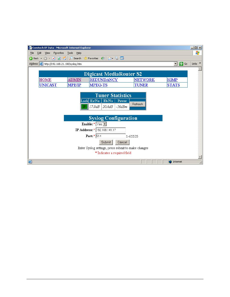 4 syslog configuration | Comtech EF Data CMR-5975 Manual User Manual | Page 36 / 122