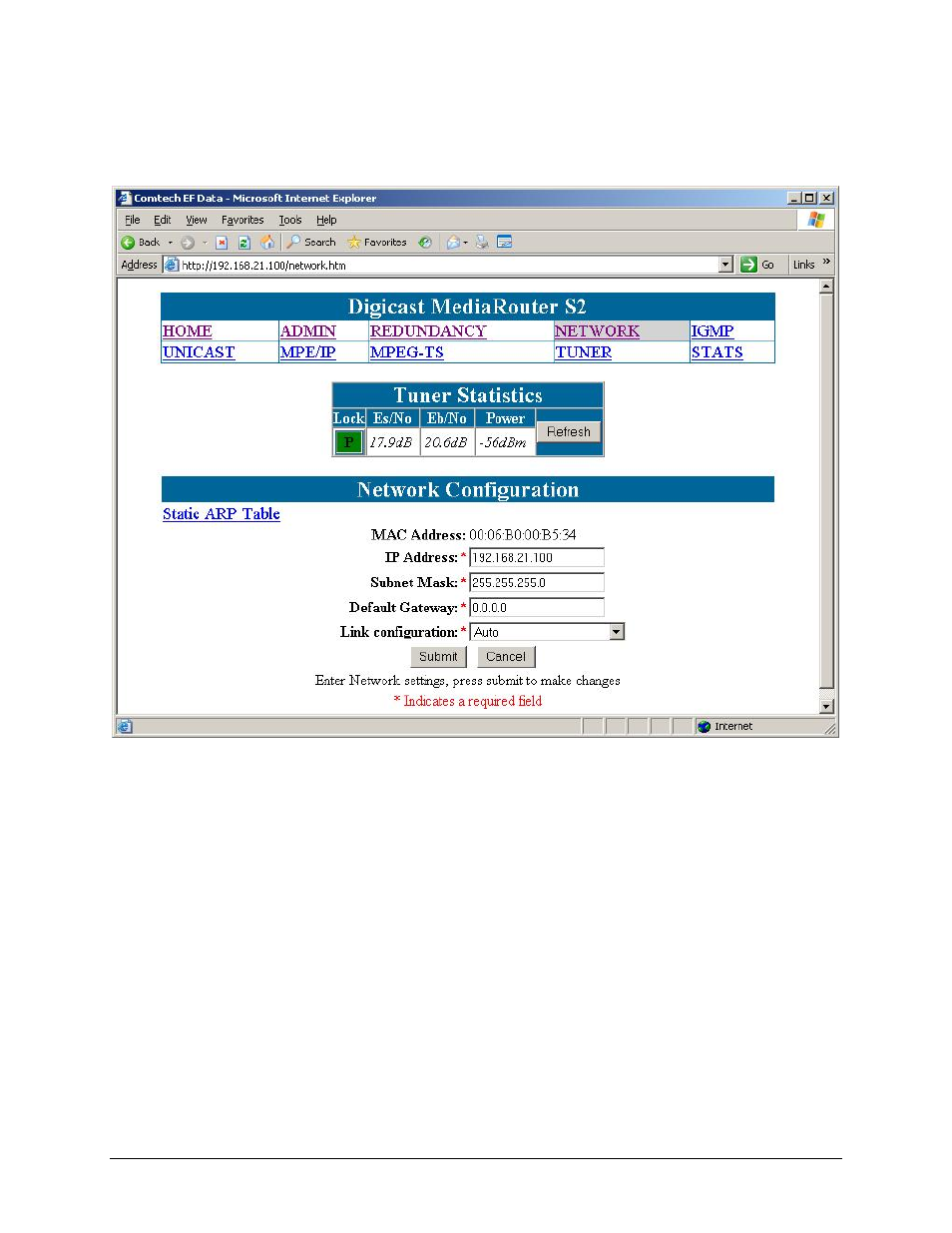 6 network configuration | Comtech EF Data CMR-5975 Manual User Manual | Page 38 / 122