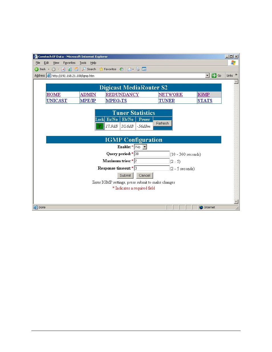 8 igmp configuration | Comtech EF Data CMR-5975 Manual User Manual | Page 41 / 122