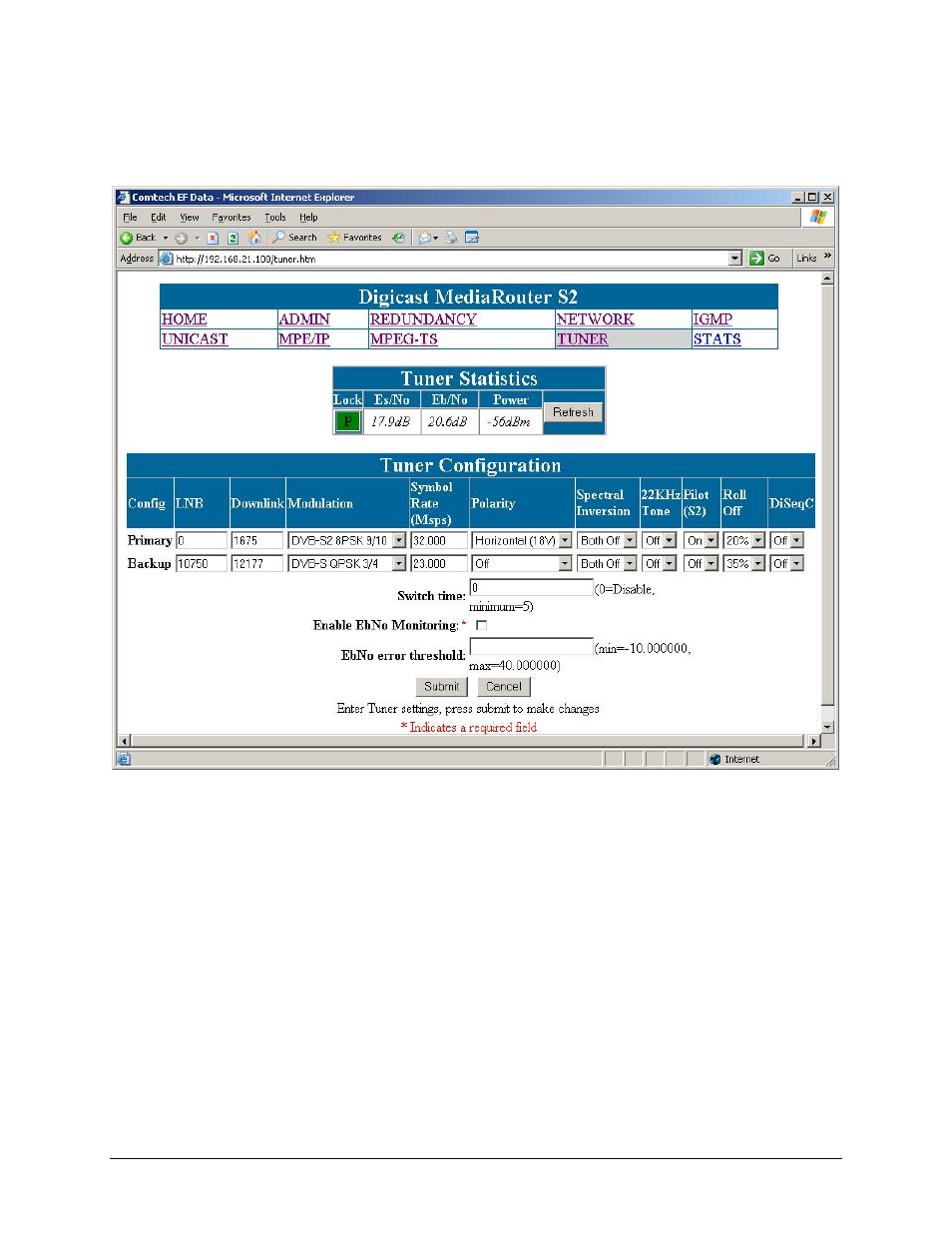 12 tuner configuration | Comtech EF Data CMR-5975 Manual User Manual | Page 47 / 122