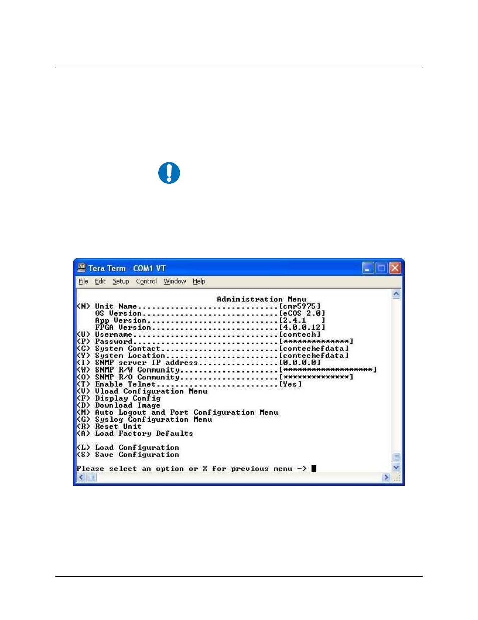 A.3 3btelnet or terminal interface, A.3 telnet or terminal interface | Comtech EF Data CMR-5975 Manual User Manual | Page 90 / 122