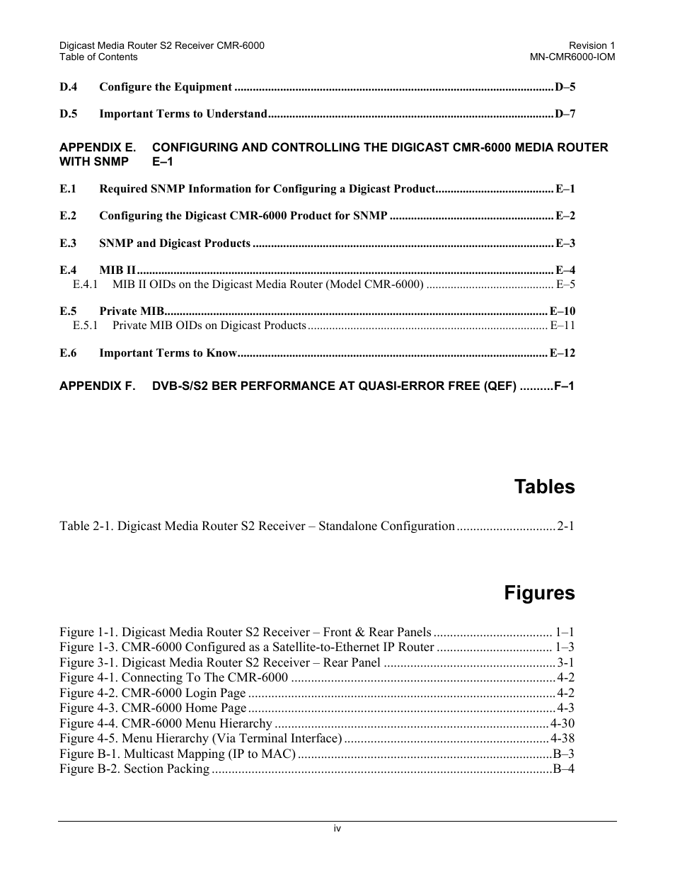 Tables, Figures | Comtech EF Data CMR-6000 Manual User Manual | Page 12 / 138