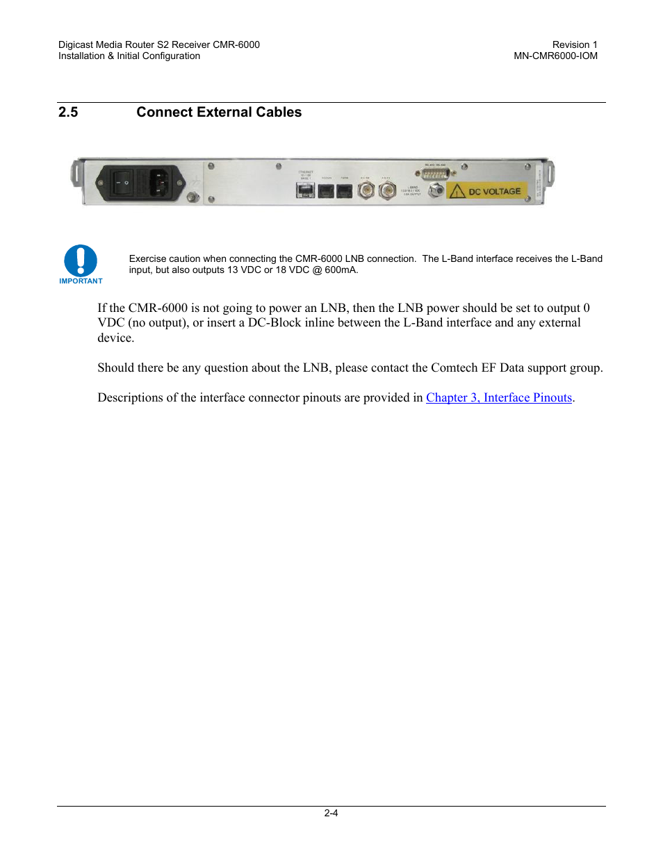 5 connect external cables | Comtech EF Data CMR-6000 Manual User Manual | Page 28 / 138