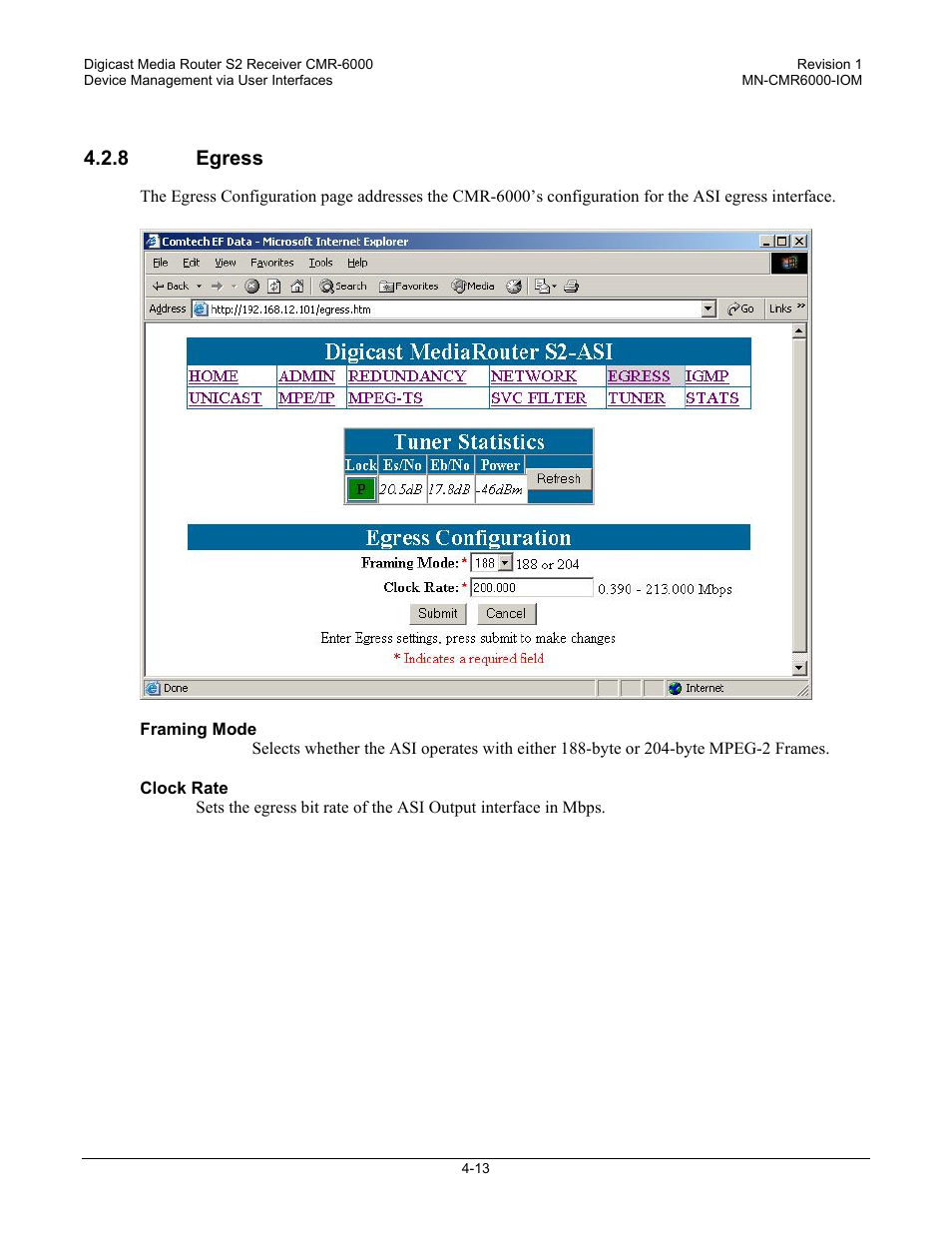 8 egress | Comtech EF Data CMR-6000 Manual User Manual | Page 43 / 138