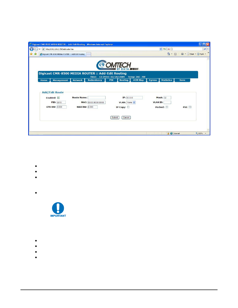 2 routing: adding a route | Comtech EF Data CMR-8500 Manual User Manual | Page 57 / 98