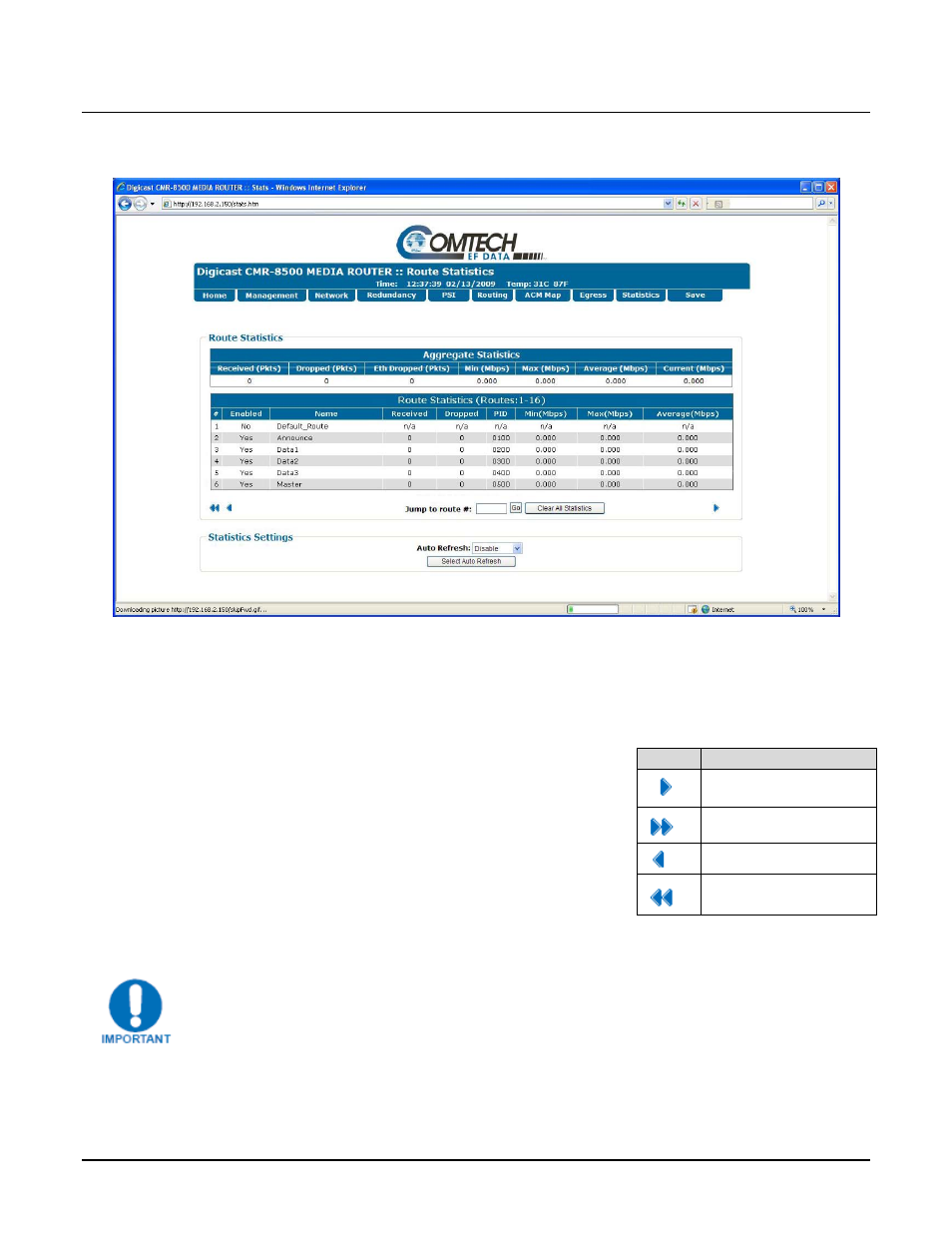 7 statistics | Comtech EF Data CMR-8500 Manual User Manual | Page 60 / 98