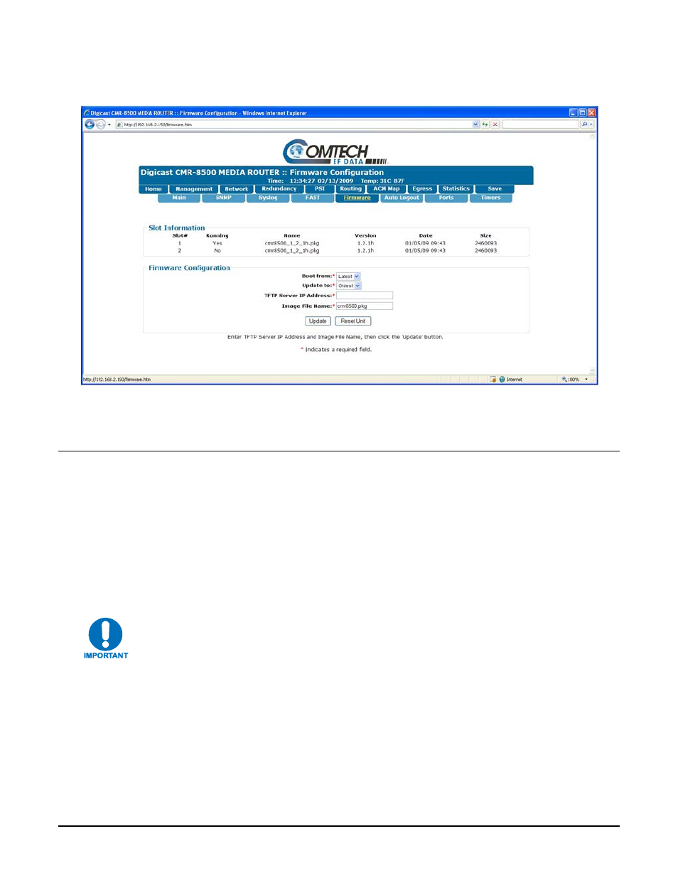 A.3 software upgrade via ftp | Comtech EF Data CMR-8500 Manual User Manual | Page 77 / 98