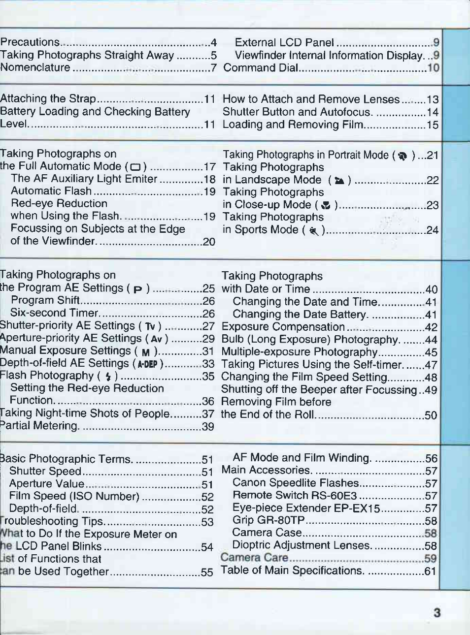 Canon EOS 500QD User Manual | Page 3 / 64