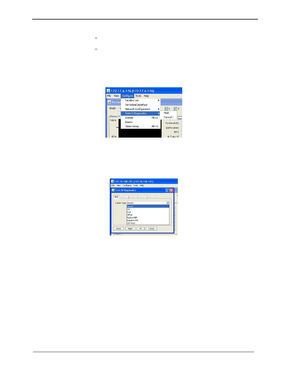 4 configure test and diagnostics | Comtech EF Data MDX420 SkyWire Manual User Manual | Page 75 / 122