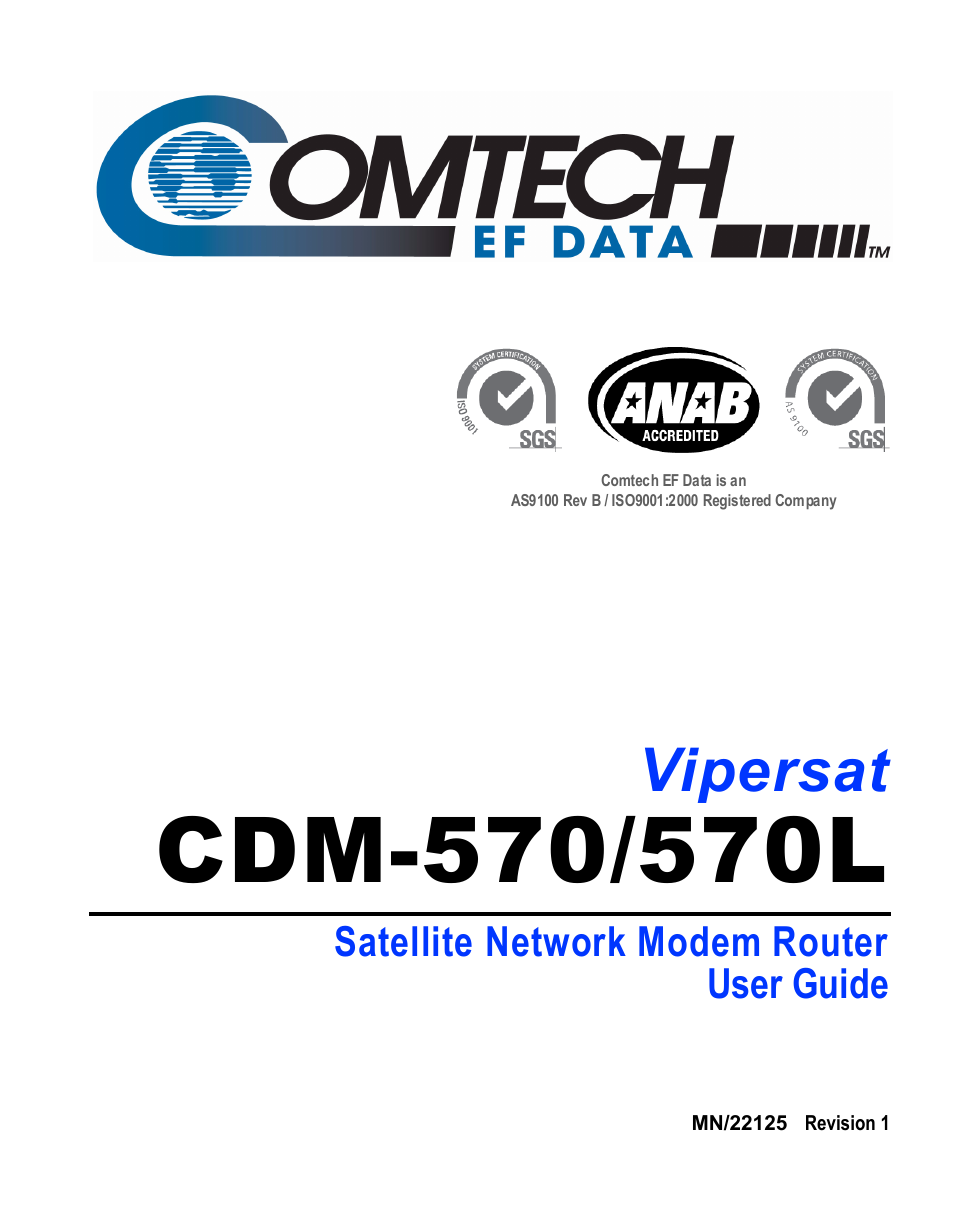 Comtech EF Data CDM-570/570L Vipersat User Manual | 192 pages