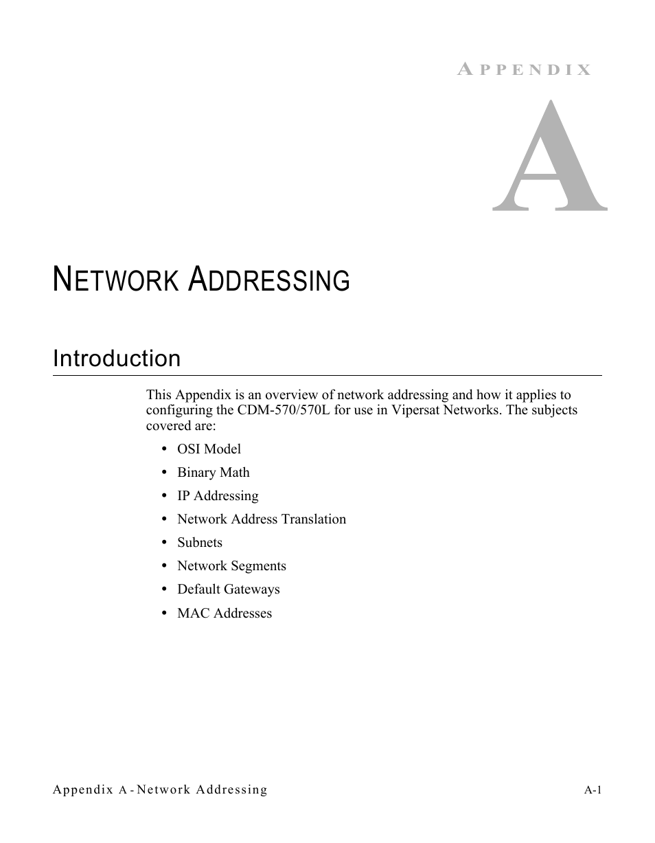 Network addressing, Introduction, Etwork | Ddressing | Comtech EF Data CDM-570/570L Vipersat User Manual | Page 107 / 192