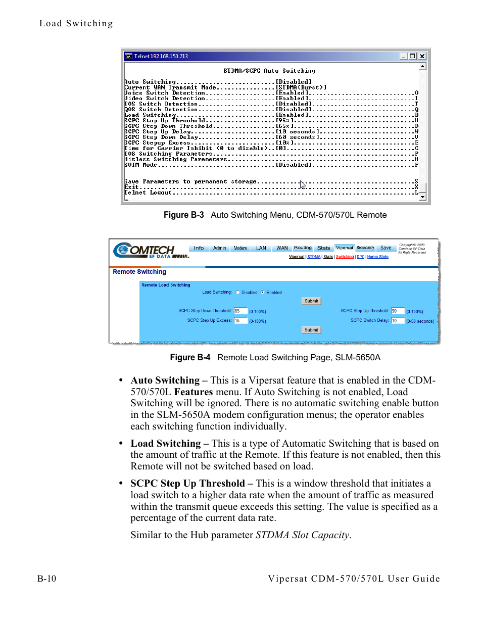 Figure b-3 auto switching menu, cdm-570/570l, Remote, 5650a | Comtech EF Data CDM-570/570L Vipersat User Manual | Page 128 / 192