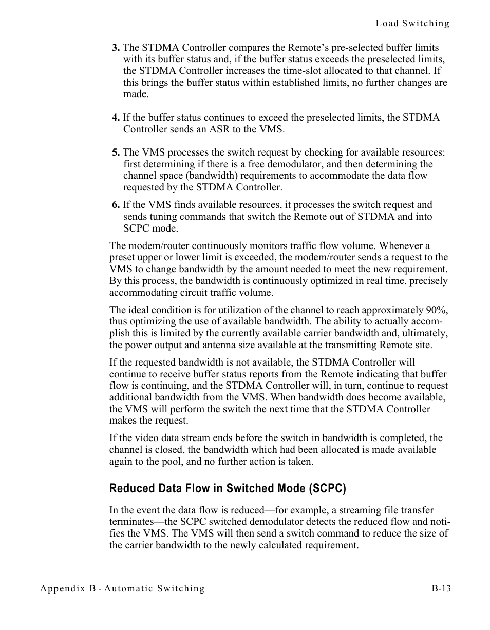 Reduced data flow in switched mode (scpc), Reduced data flow in switched mode, Scpc) . . . . . . . . . . . . . . . b-13 | Comtech EF Data CDM-570/570L Vipersat User Manual | Page 131 / 192