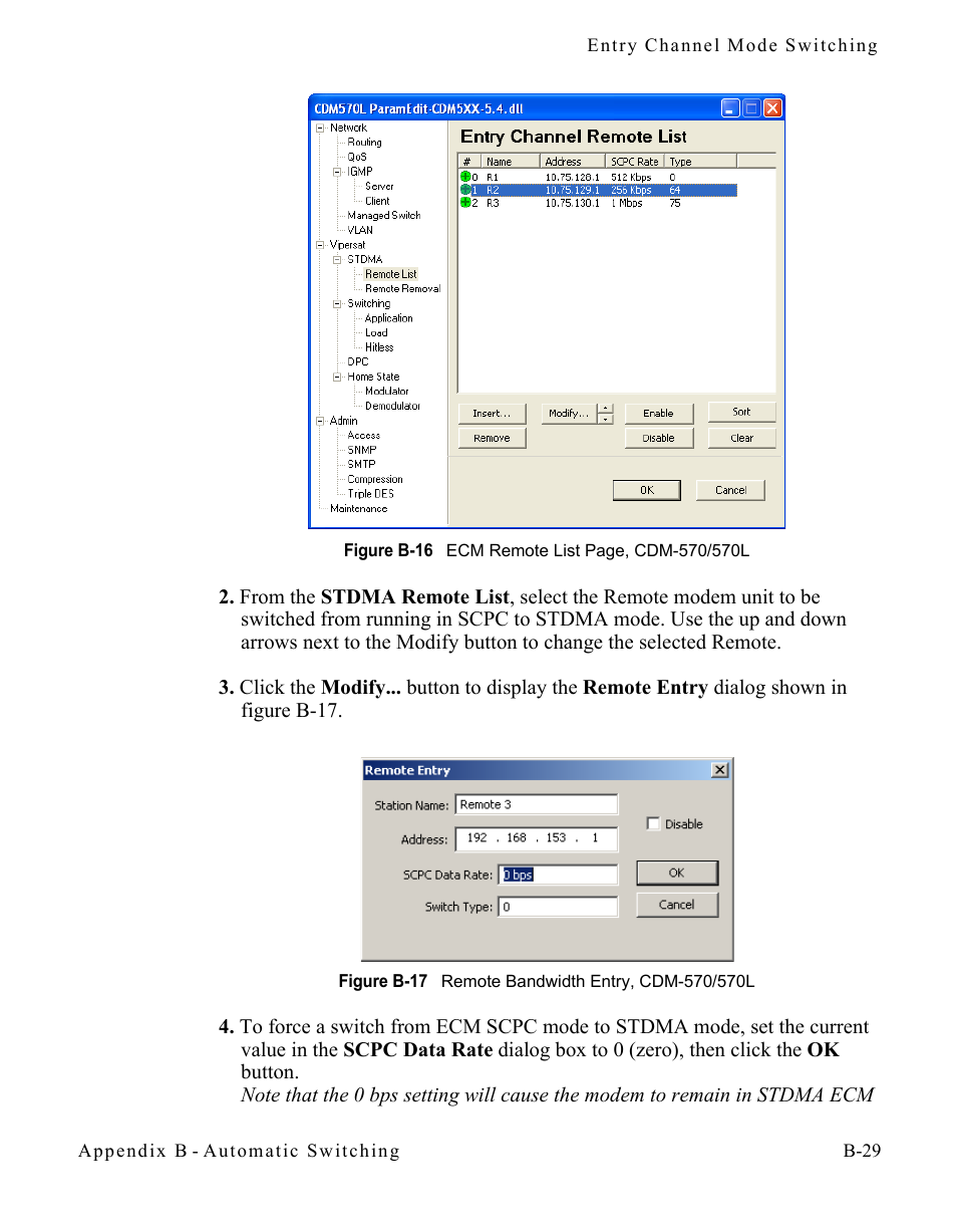 570l, Figure b-17 remote bandwidth entry, cdm-570 | Comtech EF Data CDM-570/570L Vipersat User Manual | Page 147 / 192