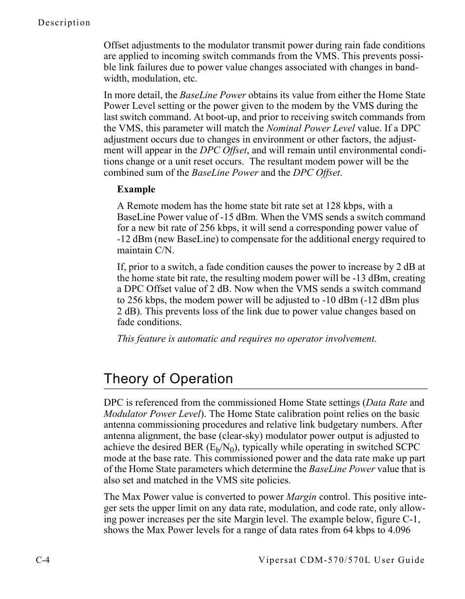 Theory of operation, Theory of operation. . . . . . . . . . . . . c-4 | Comtech EF Data CDM-570/570L Vipersat User Manual | Page 156 / 192